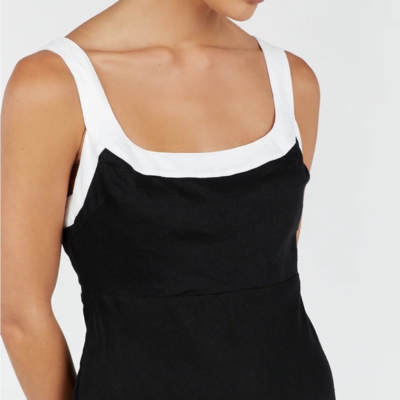 NWT DISSH Carter Black Linen Midi Dress - Picture 3 of 5
